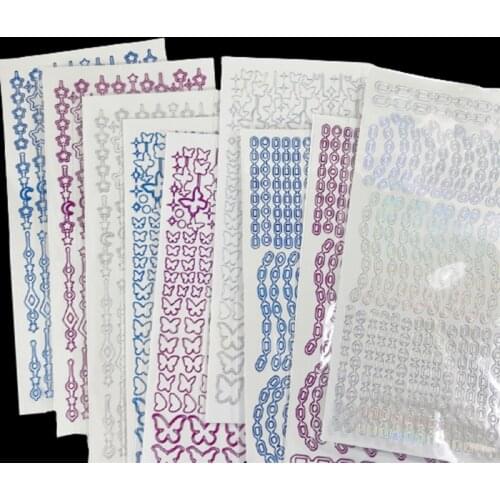 Transparent Bronzing Butterfly Star Chain Decorative PVC Laser Stickers Scrapbooking Stick DIY Stationery Sticker Art Supplies