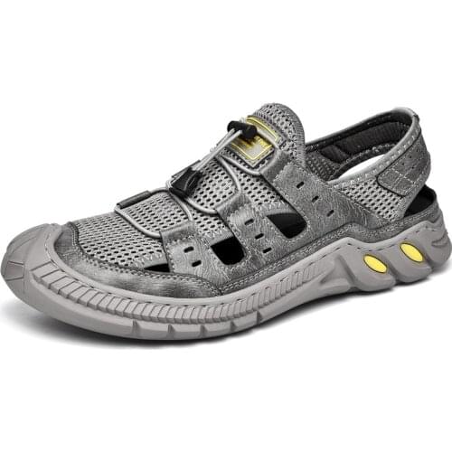 Plus size 46 mesh mens sandals breathable summer shoes mens outdoor casual shoes кроссовки мужские повседневная обувь sneakers