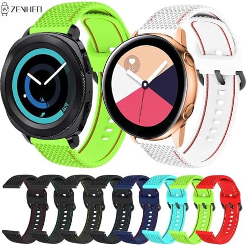 20mm Watch Strap For Samsung Galaxy Watch Active 1/2 40mm 44mm/Galaxy Watch 42mm/Gear Sport/Gear S2 Classic Silicone Watchband