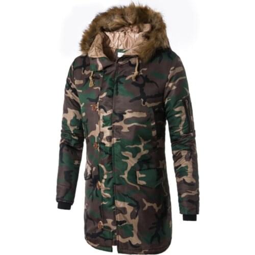 Russian Winter Parkas Long Windproof Jacket Men Thicken Camouflage Coat Male New Fur Collar Hooded Jacket Men Abrigos Hombres