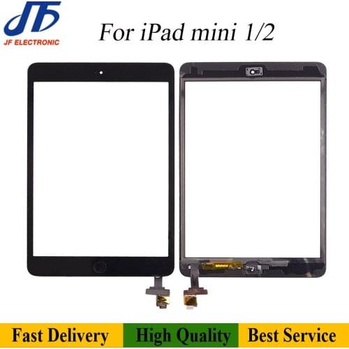 10Pcs Touch Panel Remlacement For iPad mini 2 1 Mini2 Touch Screen Digitizer Front LCD Glass Assembly With Home Button Adhesive