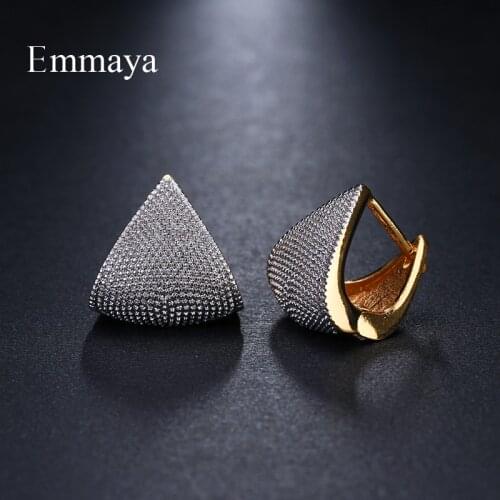 Emmaya Brand Unique Fashion Two Tone Originality Geometric Jewelry Earrings For Woman Charm Wedding Party Gift