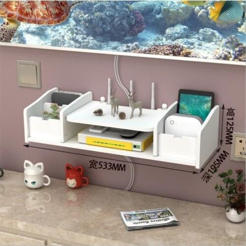 Wifi Router Storage Box Bracket Cable Organizer Wireless Wall Hanging Plug Board PVC Panel Shelf Home Decor