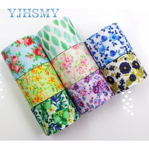 YJHSMY I-19103-320,5yards,38mm flower Printed grosgrain ribbons,gift wrap DIY handmade Clothing Hair accessories Materials