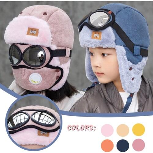 Winter Hats Mask Childrens Cute Lei Feng Cap Windproof Warm Ear Face Protection With Breathing Stoma Keep Warm And Velvet Cap