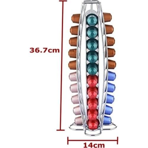 40 Cups For Nespresso Coffee Pods Rotating Rack Coffee Capsule Stand Organization Holder Kitchen Storage Shelf 1 Pcs