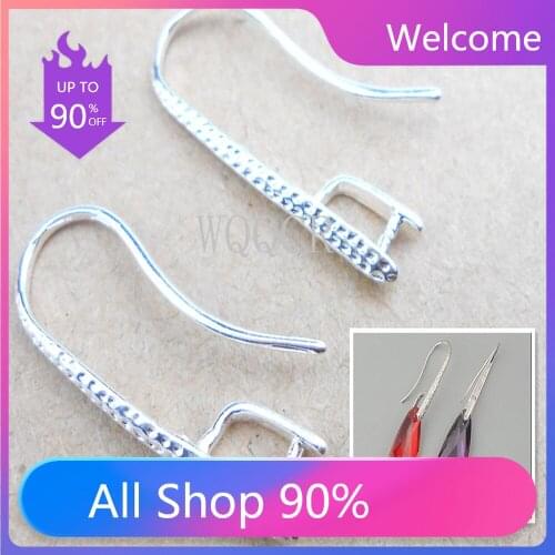 100PCS High Quality New DIY Jewelry Making 925 Silver Frosted Hook Earrings Are Suitable For Crystal Stone Earring Accessories