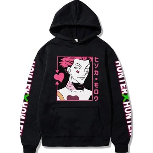 2021 Hot Anime Hunter X Hunter Hoodie Killua Hisoka Mens Sweatshirt Harajuku Streetwear Unisex Long Sleeve Anime Clothes