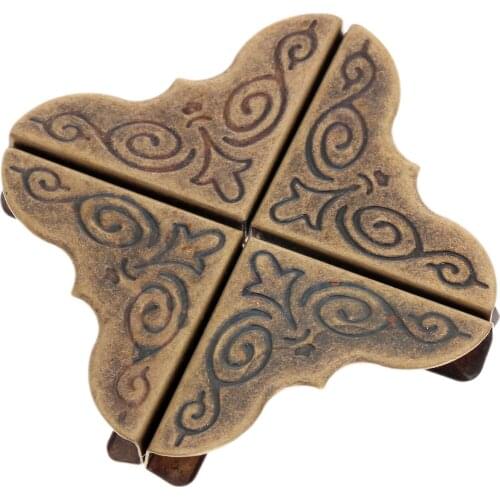 24Pcs/lot Book Metal Corner Protector Album Guard Scrapbook Bracket Antique Brass wine gift Box Iron Bronze 25mm Book protect