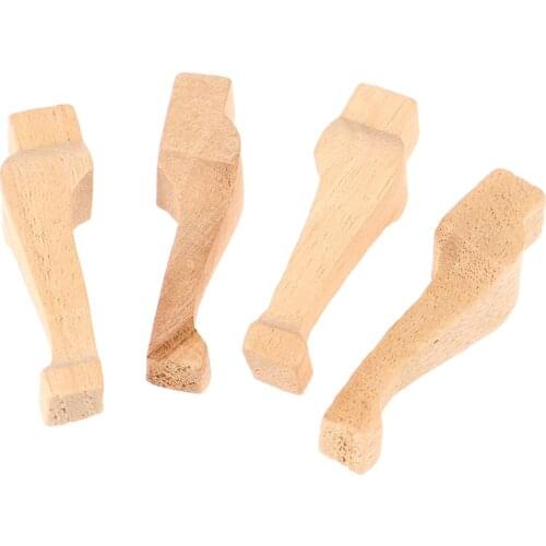 4Pcs DIY Wooden Table Legs for 1/12 Dollhouse Miniature Furniture Toys Decor Making Accessories Dolls House Decoration