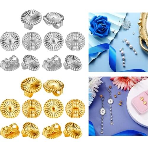 6mm Fancy Hypoallergenic 925 Sterling Silver Earring Posts and Butterfly Backs Earring Stoppers DIY Findings Making Crafts