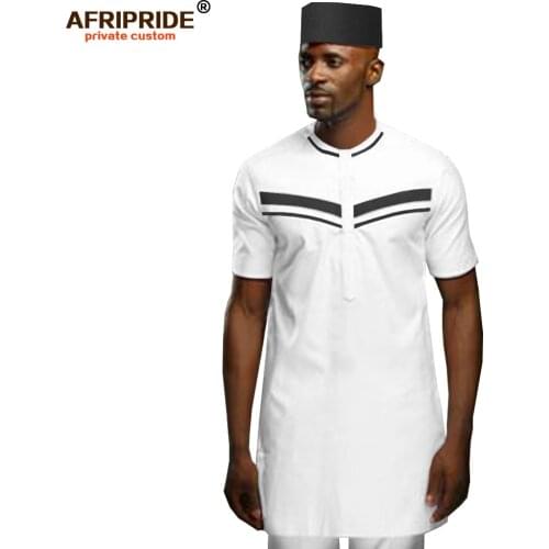 African Men Clothing Set Tribal Outfit Dashiki Shirts Ankara Pants Traditional Hat 3 Piece Outwear AFRIPRIDE A1916069