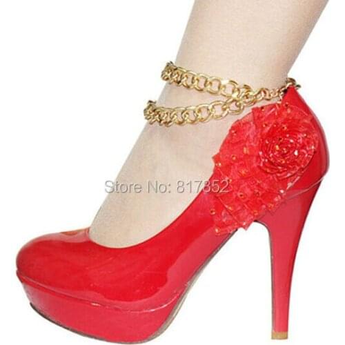 FREE SHIPPING New Style L55 Women Fashion Gold Chain Anklet Chunky Chain Two Layers Chains Jewelry 3 colors