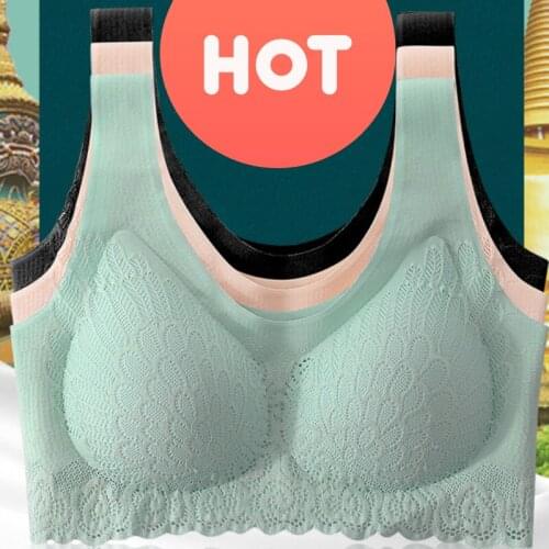 3pcsLatex Seamless Bra Women Push Up Underwear Cooling Gathers Shock-Proof Pad Female Intimate Fashion Soft Comfortable Dropship