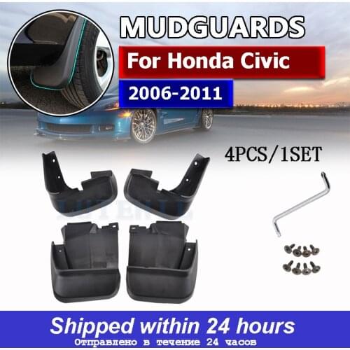 For Honda Civic 2006-2011 Mudflaps Splash Guards Front Rear Mud Flap Mudguards Fender 2007 2008 2009 2010 Set Molded Mud Flaps
