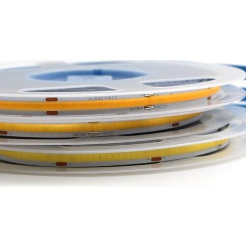 5m COB LED Strips 320 384 480 512 528LEDs/m High Density Flexible FCOB tape light 12V 24V CR90 3000K 4000K 6000K Linear Dimmable