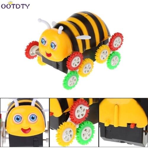 High Quality Amazing Kids Cute Funny Gifts Electric Colorful Cartoon 12 wheels Bee 360 Degree Tumbling Car Toy