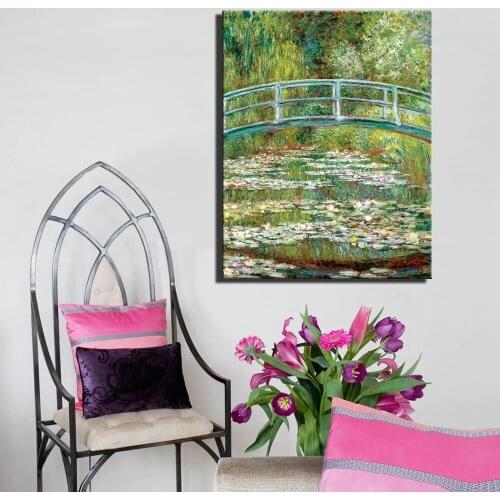Monet Water lily pond Oil Paintings Print On Canvas For Living Room Wall Decorative Pictures Famous Paintings Replica Unframed