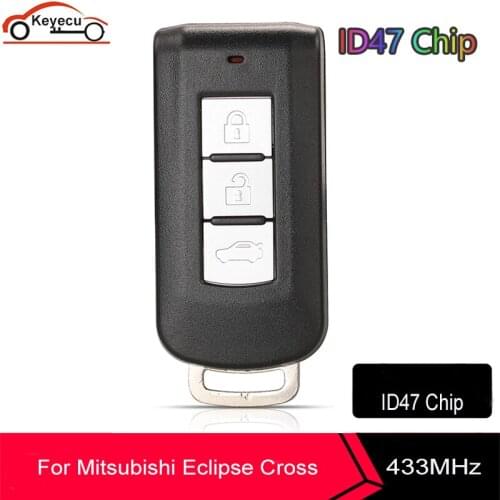 KEYECU 3 Button Keyless Entry Smart Remote Car Key Fob 433MHz ID47 Chip for Mitsubishi Eclipse Cross 2017 2018 2019 2020