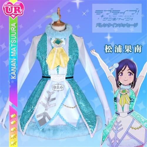 Anime clothes Love Live Sunshine Aqours Kanan Matsuura Christmas Eve Awaken the power Cosplay Costume shiny dress A