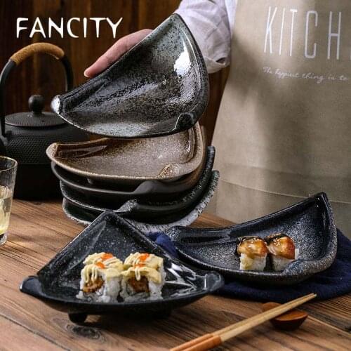 FANCITY Spinnaker-shaped Creative Plate Sushi Plate Ceramic Sashimi Plate Personalized Snack Plate Japanese Style Special Restau