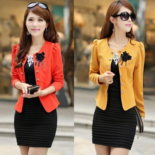 New 2020 Spring Autumn Coat Womens Jacket Short Round Neck Double Breasted Solid Color Thin Coats Cardigan Plus Size 5XL A2125