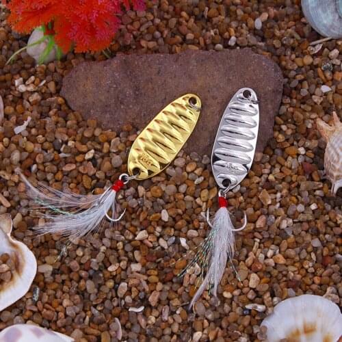 1pc Metal Lure 5g 10g 15g 20g Gold Silver Spoon Lure Metal Bass Hard Baits Spoon Fishing Lure Treble Hook Fishing Tackle