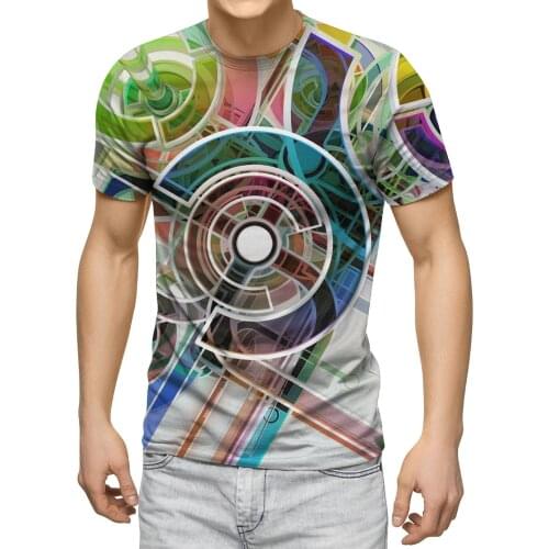 2021 Summer New 3D Printing T shirt Irregular Shape Handsome Mens Clothing Causal Quick-drying Clothes Oversized T shirt