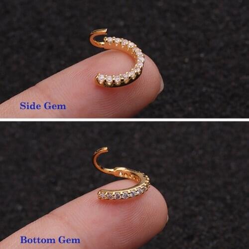 Top Quality Sparkling Crystal Nose Ring Septum Helix Piercing Tragus Nostril Daith Hoop Earrings Nose Piercing Oreja Ear Jewelry