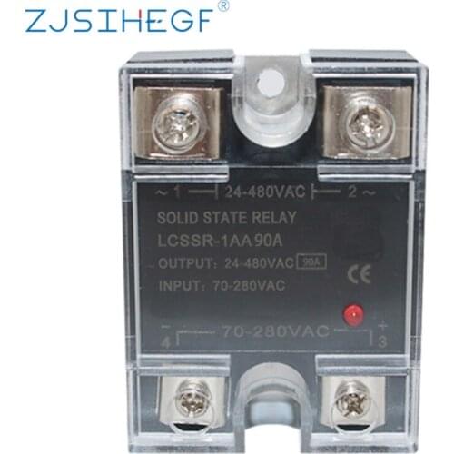Single Phase SSR-90AA Solid State Relay For Temperature Control AC To AC 3-32VDC-Control 24-280VDC