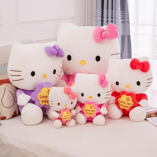 Original Cat Plush Toys For Girl Gift Cartoon Hellokitty Anime Plush Doll 20/30/40cm Stuffed Animal Peluches Toy Cartoon Cat