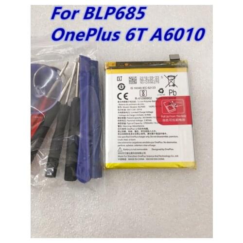 Original For Oneplus 6T BLP685 Battery Replacement For Oneplus 6T BLP685 Mobile Phone Battery 3700mAh
