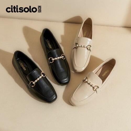 CW21Q1213A Citisolo Autumn Fashion British Style Loafers Casual Womens Shoes
