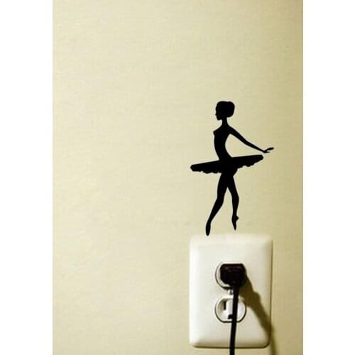 Personalized Ballet Ballerina Fashion Decor Wall Switch Stickers Decals Vinyl 5WS1394