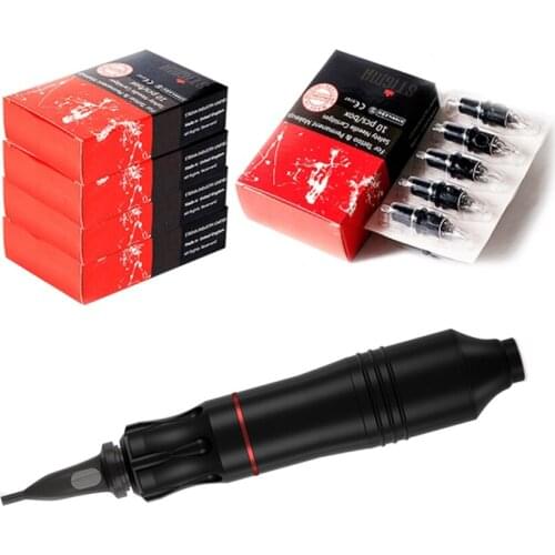 Professional Tattoo Pen Rotary Machine Tattoo Gun + 50pcs Tattoo Cartridge Needles Permanent Makeup Machine Tattoo DC/RAC