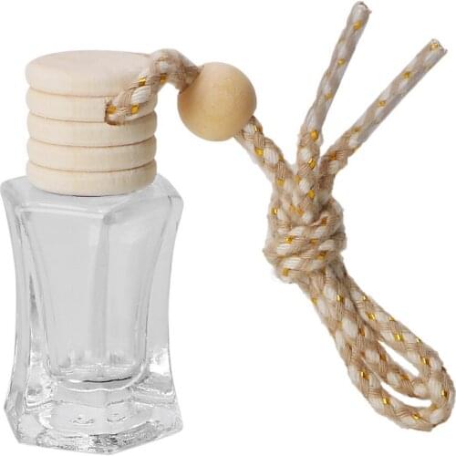 LEEPEE Empty Glass Perfume Bottle Fragrance For Essential Oils Diffuser Car Air Freshener Hanging Ornament Car-styling