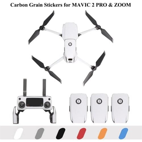 PVC Carbon Grain Stickers Skin for DJI MAVIC 2 PRO & ZOOM Drone Decal Battery Remote Arm Wrap