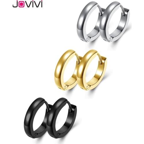 JOVIVI Stainless Steel 3mm Width Huggie Hoop Earrings 18G Round Loop Earring Fashion Unisex Ear Piercing Jewelry for Men Women