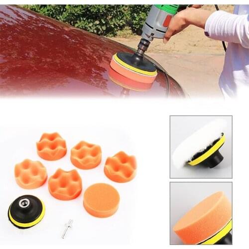 Vehemo 3" Orange Car Polishing Sponge Car Buffing Pad Tools Auto Waxing Sponge Wash Duster Cloth Durable Maintenance