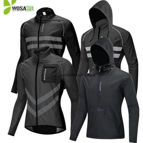 Waterproof Mens Cycling Jackets High Visibility Windbreaker Bicycle Sports Clothing Reflective Rain Resistant Bike Coat