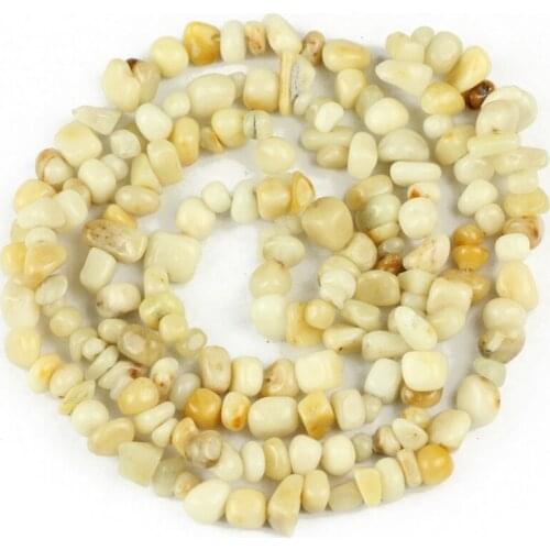 YHBZRET Natural Light Yellow jad e Irregular Gravel Stone beads 84cm Chips Beads for Jewelry making bracelet DIY accessories