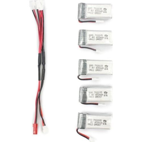 5pcs 7.4V 2s 400mah 25C Lipo Battery Charger line For DM007 Fatbee FB90 Micro FPV Racing RC Quadcopter Drone Parts