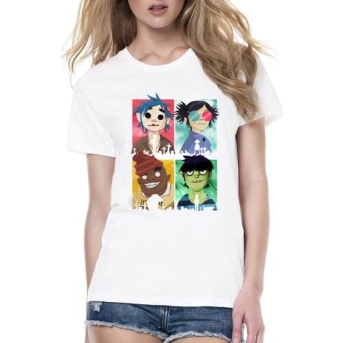 2019 Rock Band ChakaKhan Noodle Murdoc Russel Short Sleeve Gorillaz women T Shirts Ringer Fashion Streetwear t-shirt Clothes