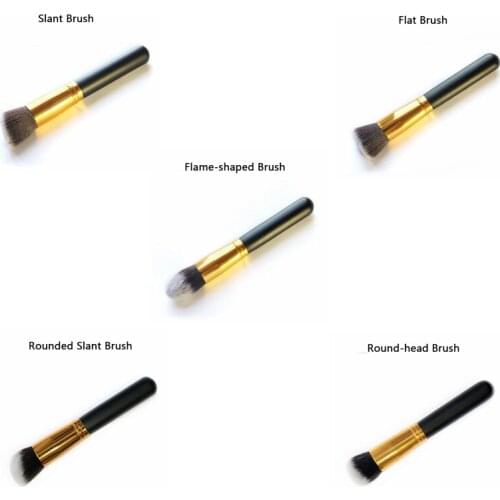 1pcs Makeup Brush Flat Slant Round Flame shaped oblique Foundation Cream Powder Blusher Cosmetic Beauty Tool