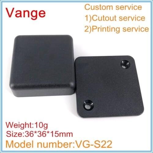 10pcs/lot mini mould made case black ABS plastic material box enclosure 36*36*15mm with screws for wire connector