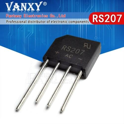 10PCS RS207 DIP ZIP-4 Bridge Rectifier 2A 700V