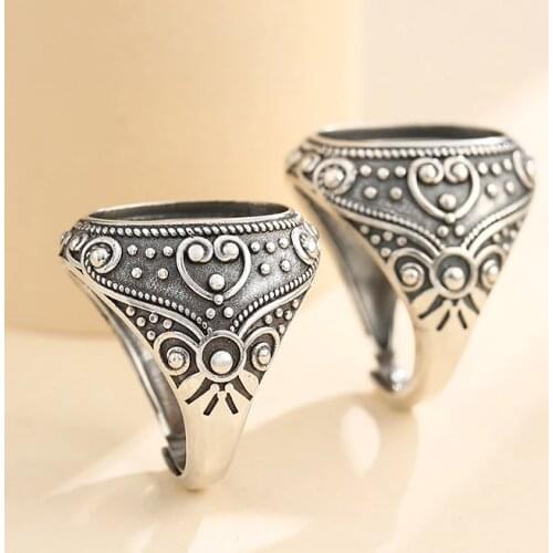 13*18mm 925 STERLING SILVER men Semi Mount Bases Blanks base blank Pad VINTAGE wedding rings ring Setting set diy A5346