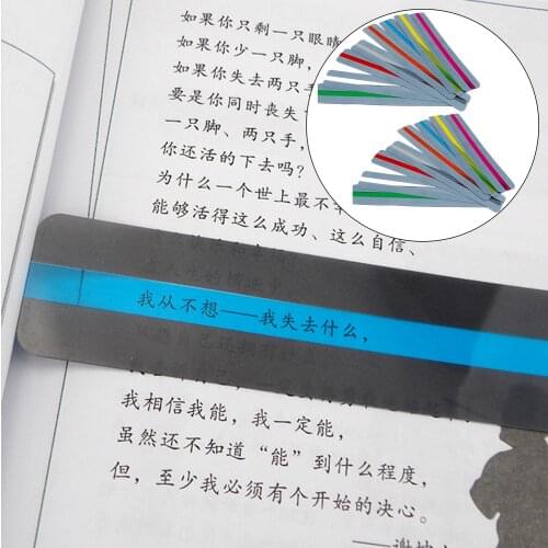 16PCS Assorted Colors Plastic Reading Guide Highlight Strips Bookmarks for Kids Adults Students Teachers Home School Office