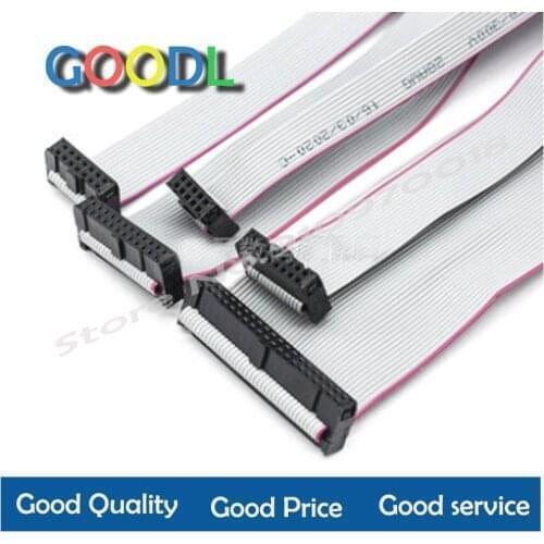 2.54MM pitch 10CM 20CM 30CM JTAG ISP AVR Download Cable Wire FC-6/10/14/16/20/40P PIN Connector Gray Flat Ribbon Data Cable