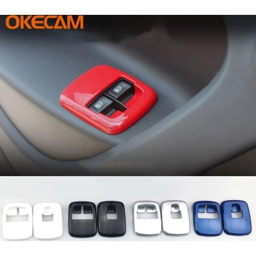 2pcs Car Window Lift Switch Button Panel Switch Trim Accessories For Smart 453 Fortwo Forfour 2015-2019 ABS Interior Stickers